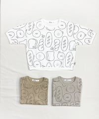 CLOUDY,FINE LATER　パン柄7分袖Tシャツ　522-652002