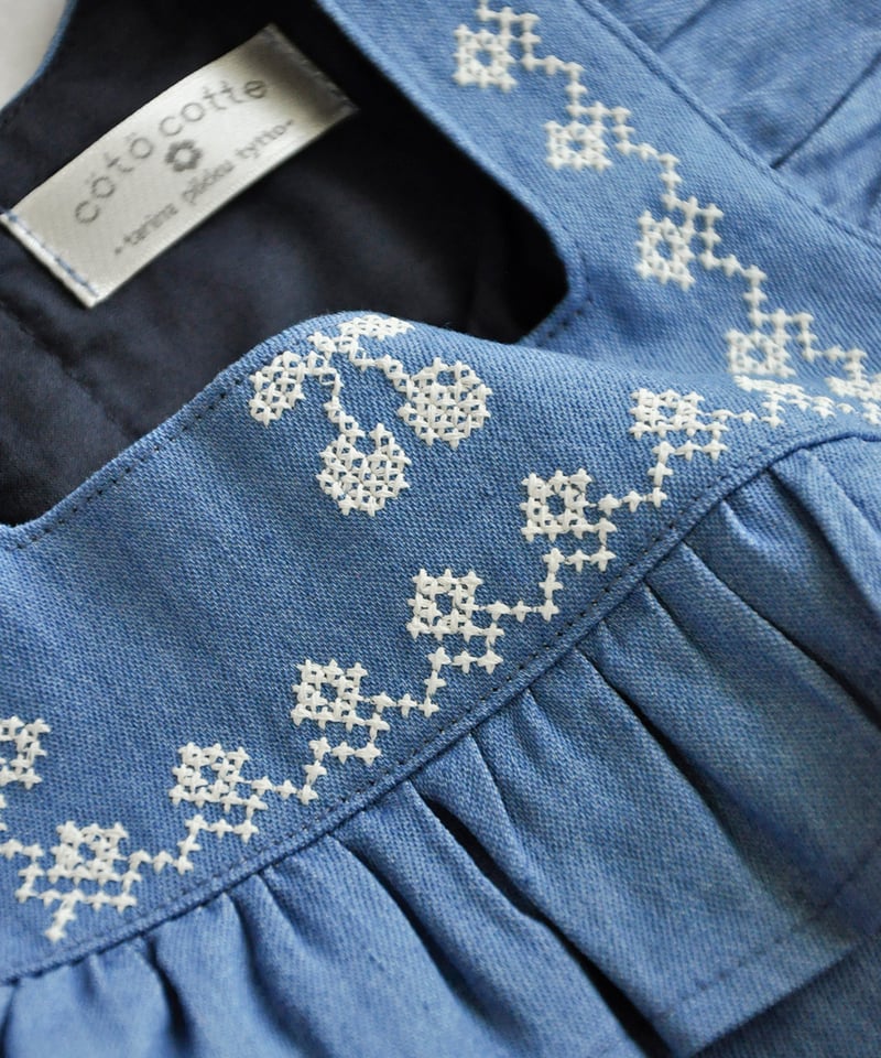 coto cotte さくらんぼ刺繍フリルワンピース 722-664038 [ 〜140cm