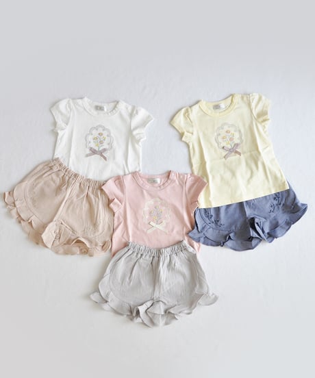 coto cotte　ひらひら花刺繍パンツ　722-664031