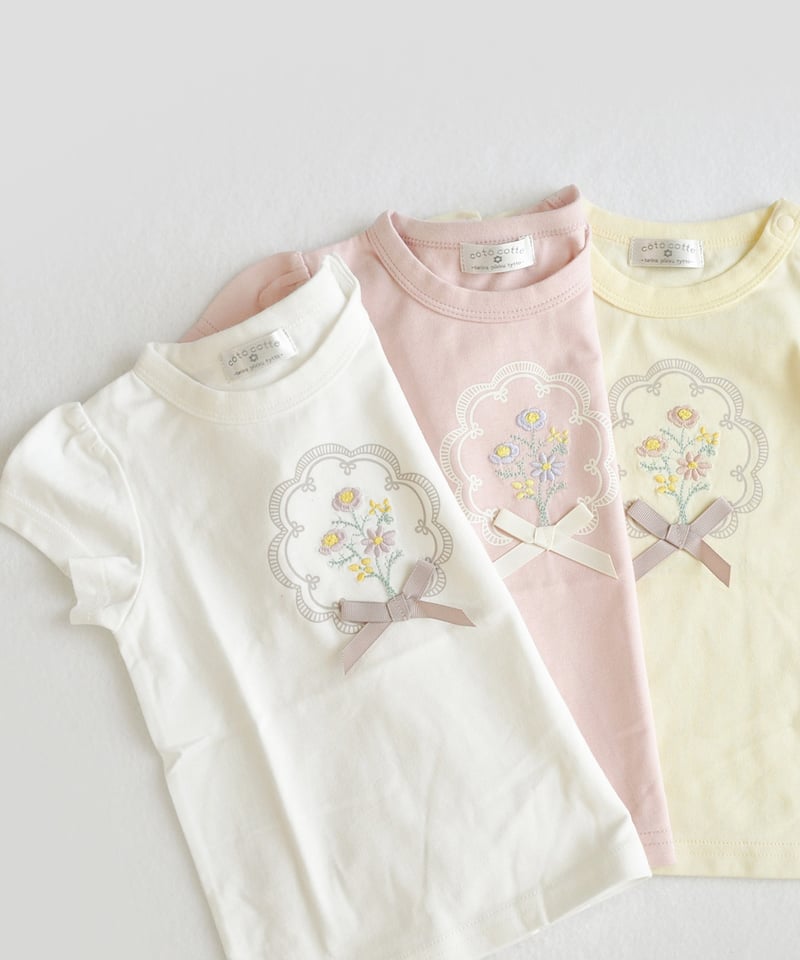 coto cotte 花刺繍モチーフTシャツ 722-664030 | TAKARAYA ON