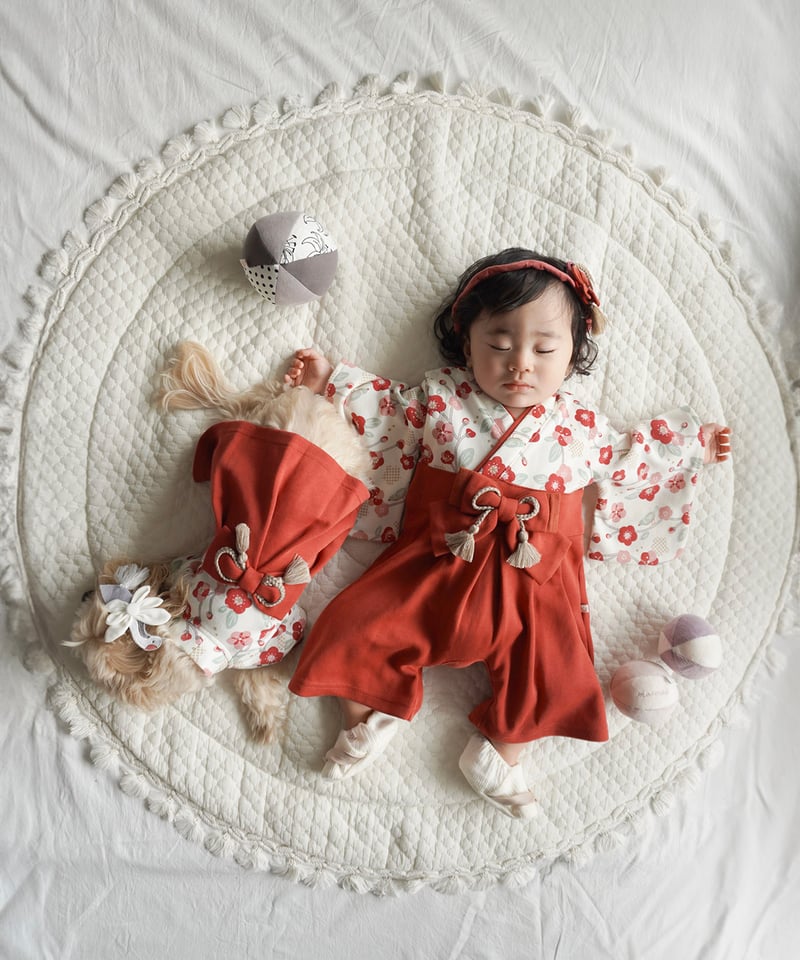 ノベルティ対象] mocmof 袴 ロンパース ( うめ柄 ) 622-556000 | T