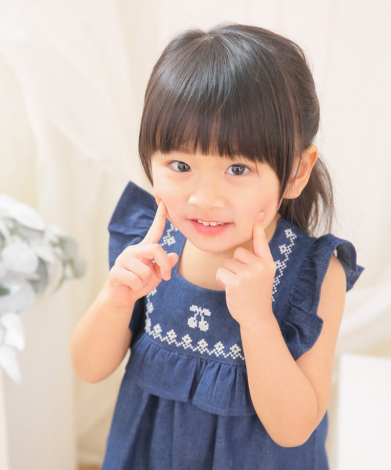 coto cotte さくらんぼ刺繍フリルワンピース 722-664038 [ 〜140cm