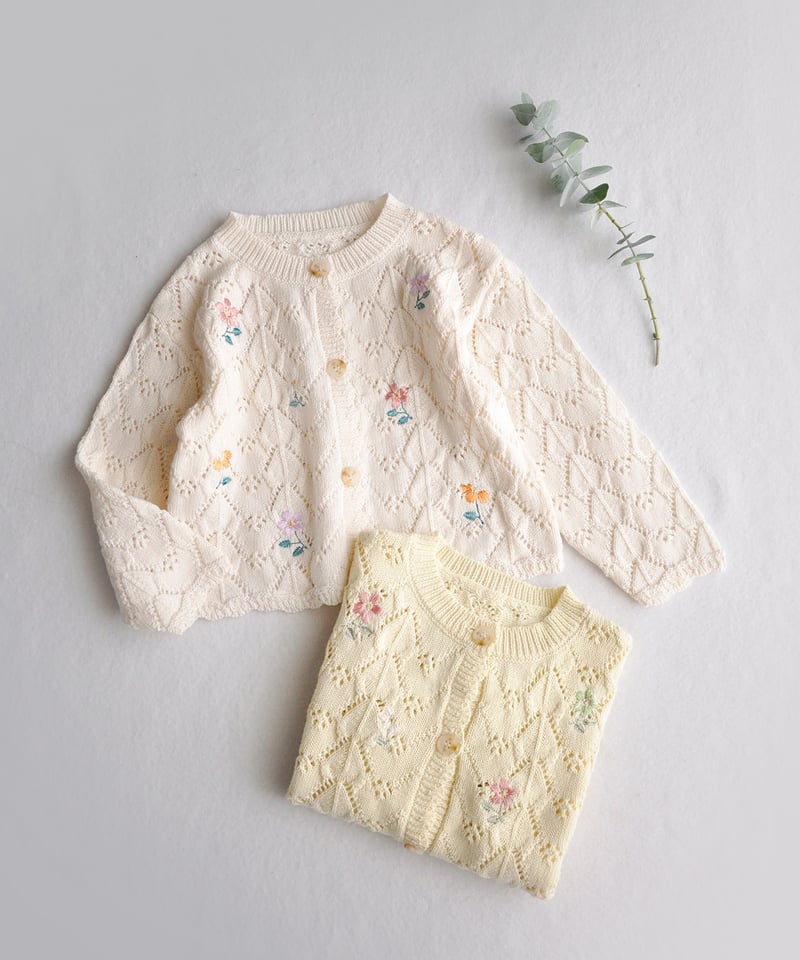 coto cotte 花刺繍透かし編みカーディガン 722-656055 | TAKARAYA