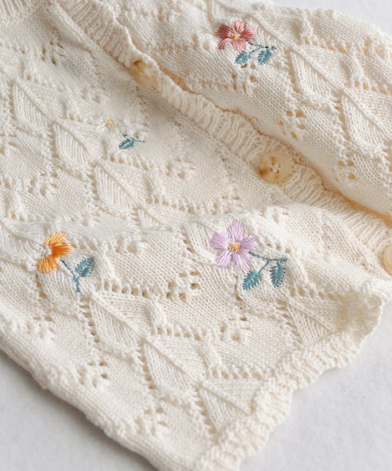 coto cotte 花刺繍透かし編みカーディガン 722-656055 | TAKARAYA
