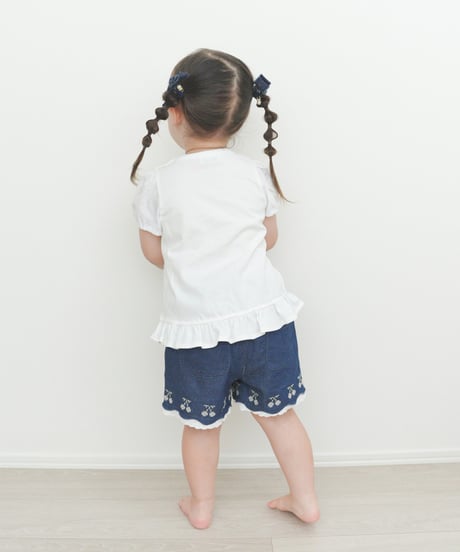 coto cotte　さくらんぼ刺繍デニムパンツ　722-664040  [ 〜140cm ]