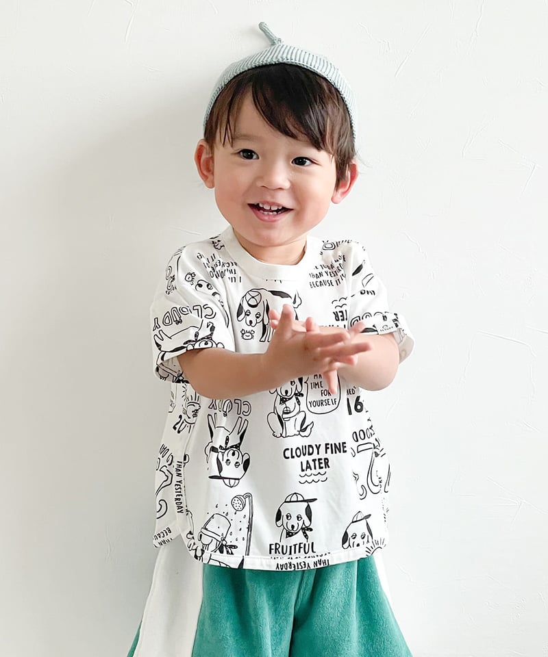 CLOUDY, FINE LATER カフェ犬柄 Tシャツ 522-563013 | TAKA
