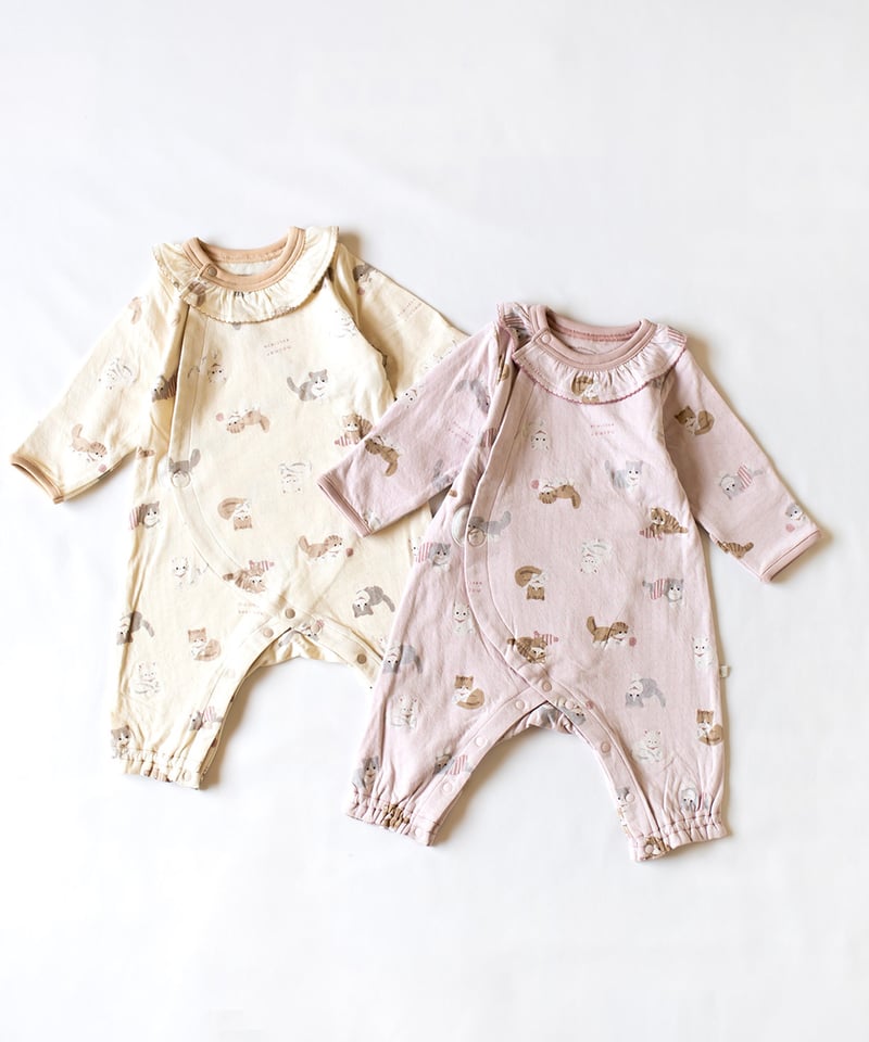 mocmof にゃんこ柄かんたんロンパース 622-574256 | TAKARAYA ONL