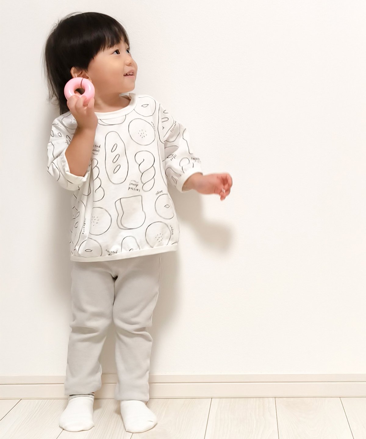 CLOUDY,FINE LATER パン柄7分袖Tシャツ 522-652002 | TAKAR