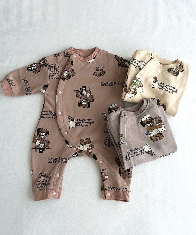 CLOUDY, FINE LATER ベーカリーDOG柄ロンパース 522-572013 |