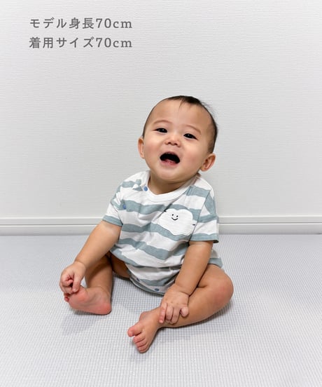 CLOUDY,FINE LATER　くもさんポケット ロンパース　522-666026