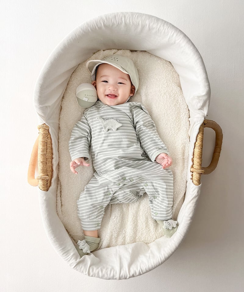 mocmof アニマル アップリケ かんたんロンパース 622-556019