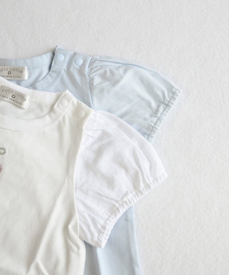 coto cotte さくらんぼ刺繍パフTシャツ 722-664039 [ 〜140cm ]