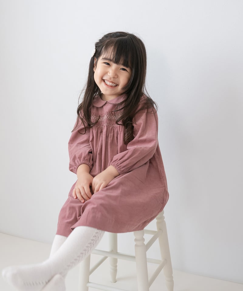 coto cotte コール天スモッキング刺繍ワンピース 722-576033