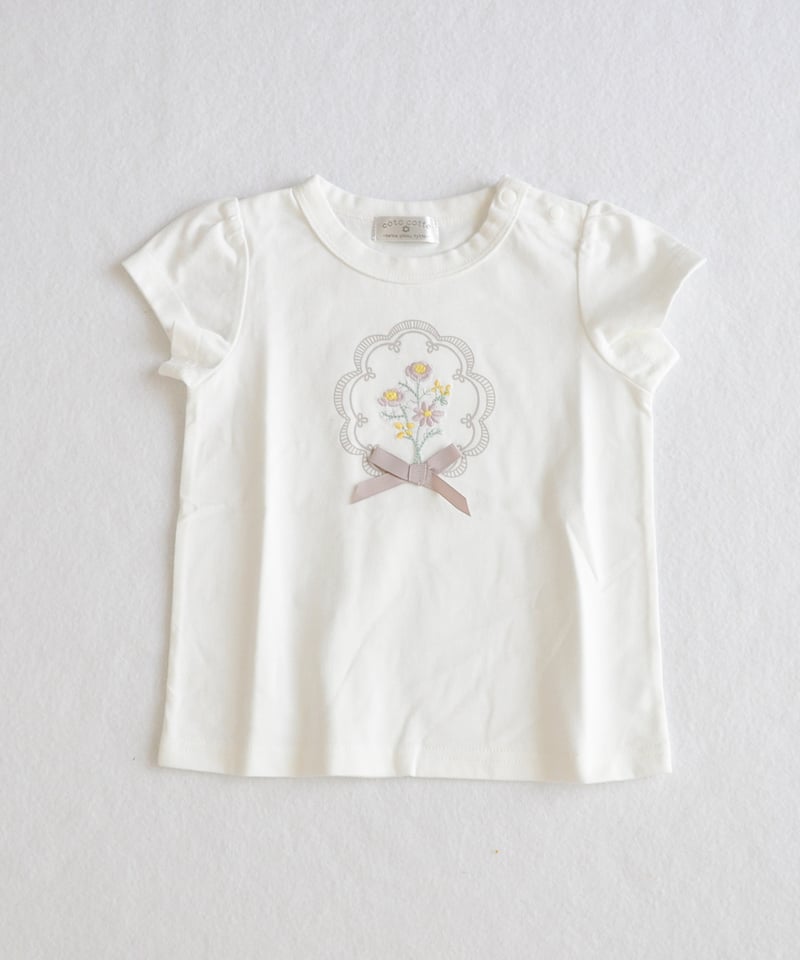 coto cotte 花刺繍モチーフTシャツ 722-664030 | TAKARAYA ON