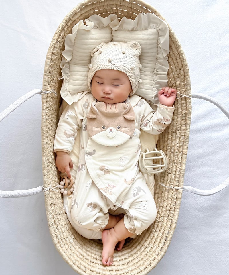 minoi ヴィンテージ ロンパース mocmof にゃんこ柄かんたんロンパース 622-574256 | TAKARAYA ONL