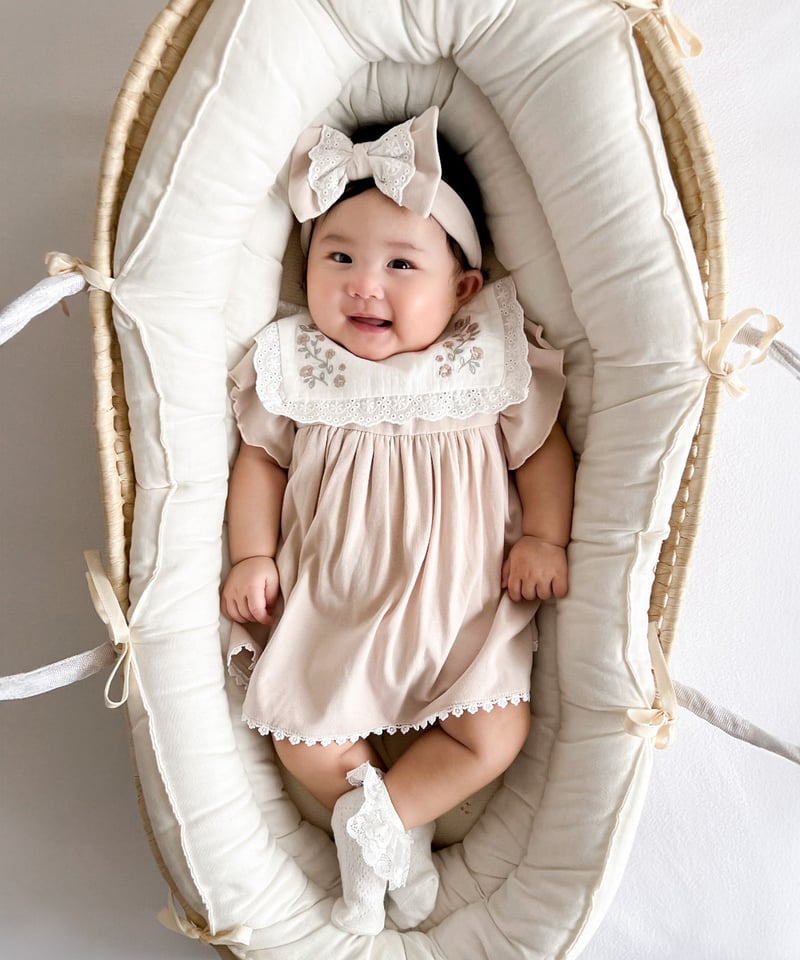 CHILD WOMAN ギンガムモッサー 丸衿ダブルハーフコート