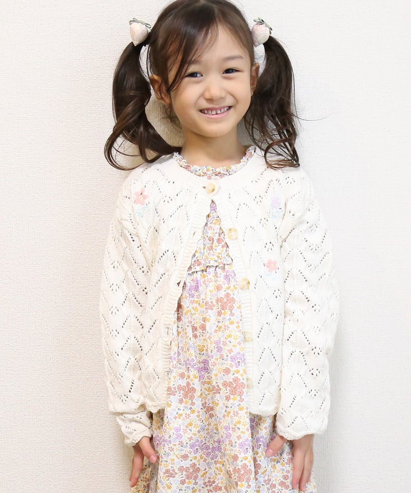 coto cotte 花刺繍透かし編みカーディガン 722-656055 | TAKARAYA