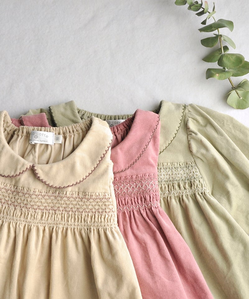 【試着のみ】リバティ　ローズザンジー　カシュクールワンピース　スモッキング刺繍 試着のみ】リバティ ローズザンジー カシュクールワンピース