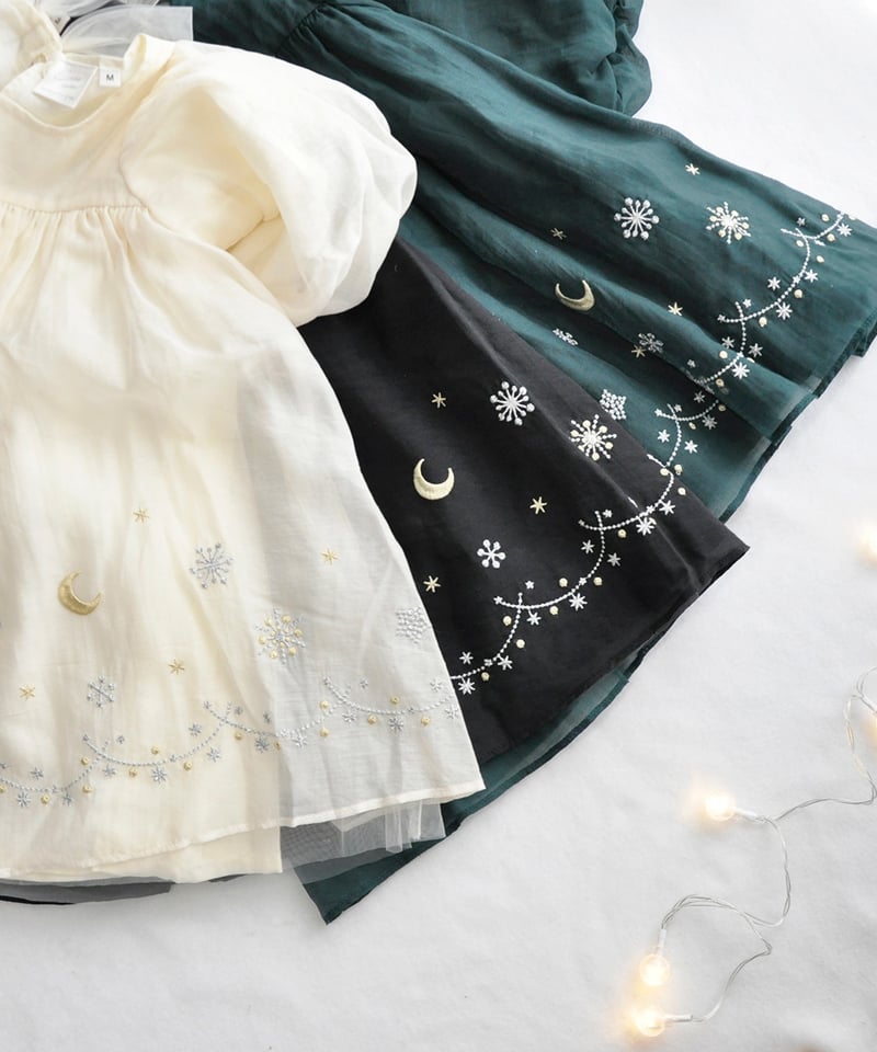 coto cotte 裾刺繍シアーパフワンピ 722-471056 | TAKARAYA ON
