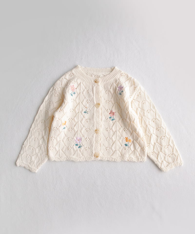 coto cotte 花刺繍透かし編みカーディガン 722-656055 | TAKARAYA