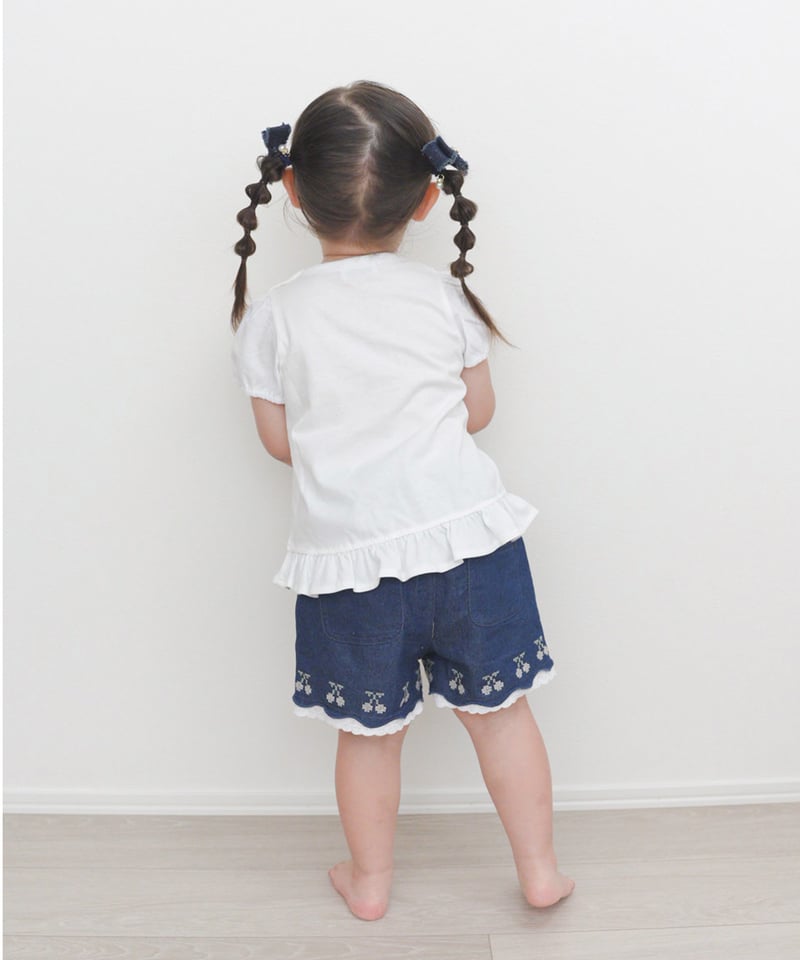 coto cotte さくらんぼ刺繍パフTシャツ 722-664039 [ 〜140cm ]