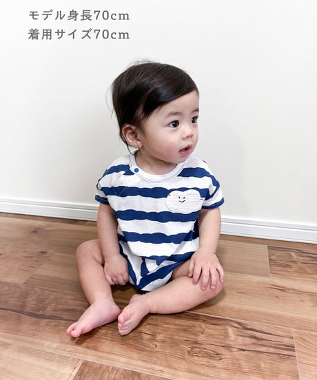 CLOUDY,FINE LATER　くもさんポケット ロンパース　522-666026