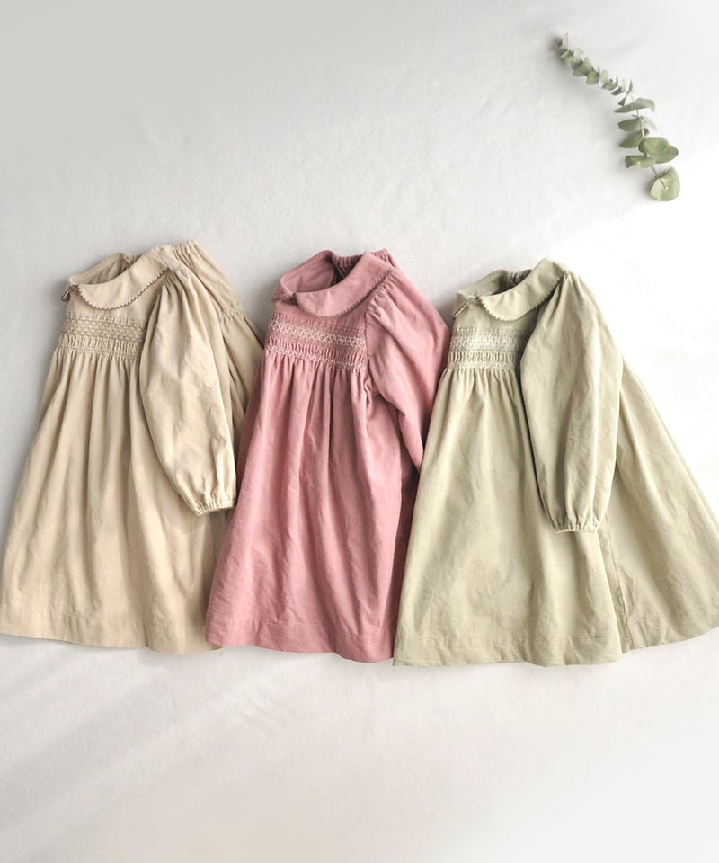 coto cotte コール天スモッキング刺繍ワンピース 722-576033