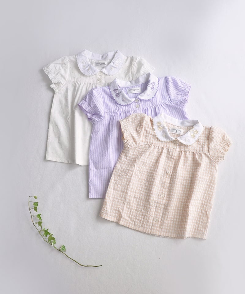leur logette◆半袖ブラウス/1/コットン/PUP/花柄/06120 coto cotte さくらんぼ刺繍 半袖ブラウス 722-561020 | TAKARAYA