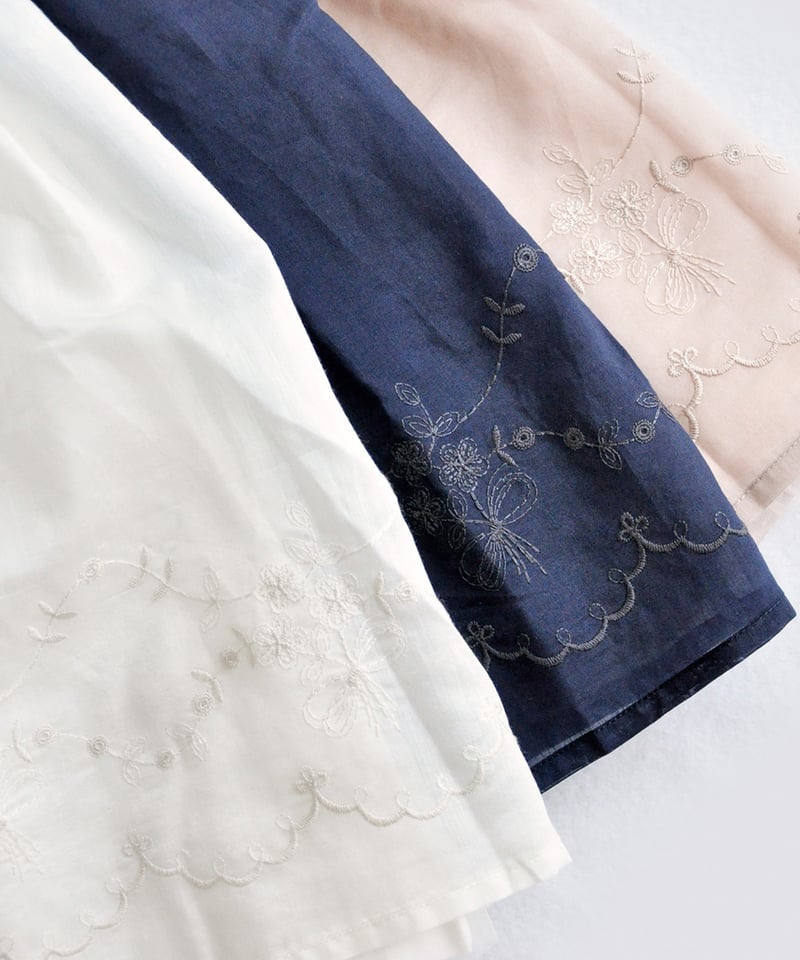 coto cotte 裾刺繍シアーパフワンピ 722-650000 | TAKARAYA ON