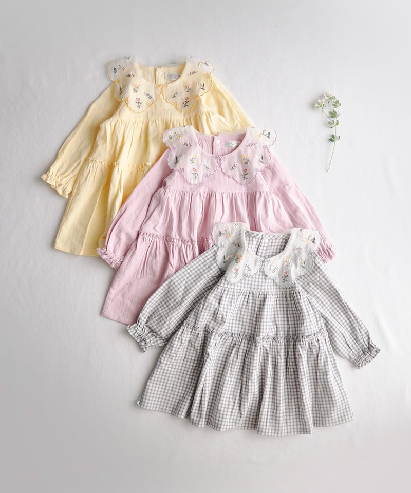 coto cotte シアー刺繍衿ワンピース 722-653037 | TAKARAYA ON