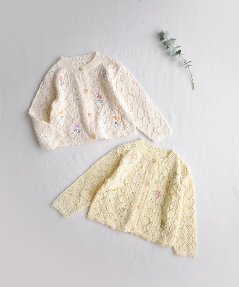 coto cotte 花刺繍透かし編みカーディガン 722-656055 | TAKARAYA