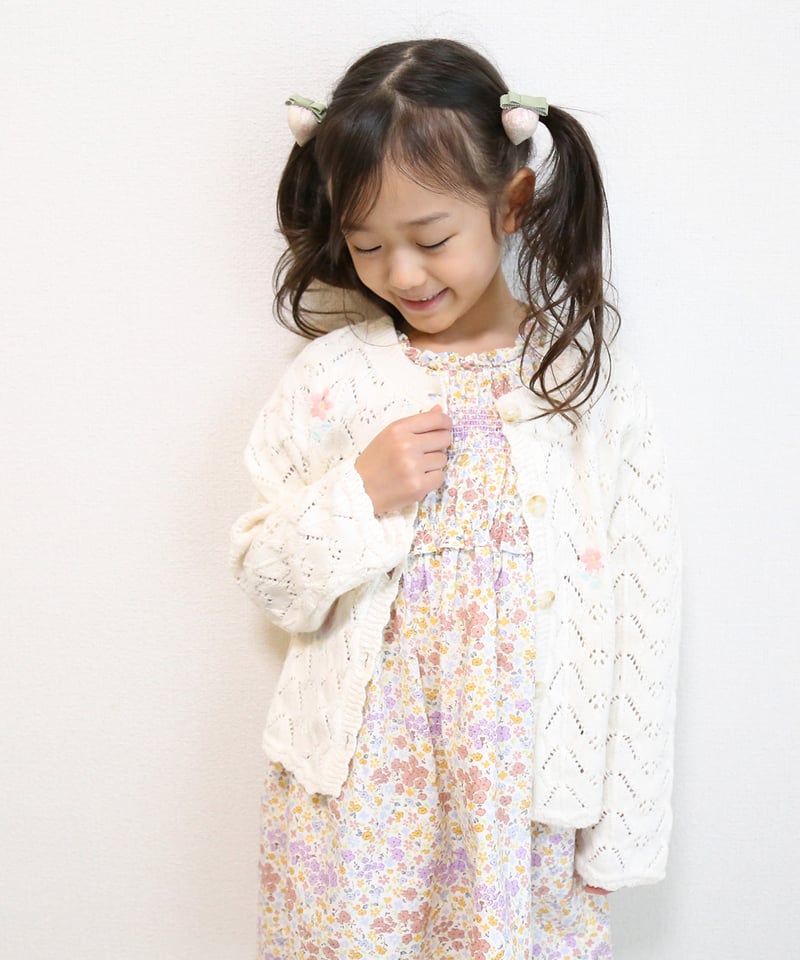 coto cotte 花刺繍透かし編みカーディガン 722-656055 | TAKARAYA