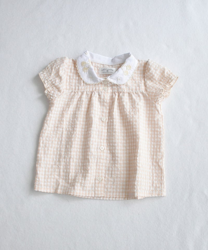 coto cotte さくらんぼ刺繍 半袖ブラウス 722-561020 | TAKARAYA