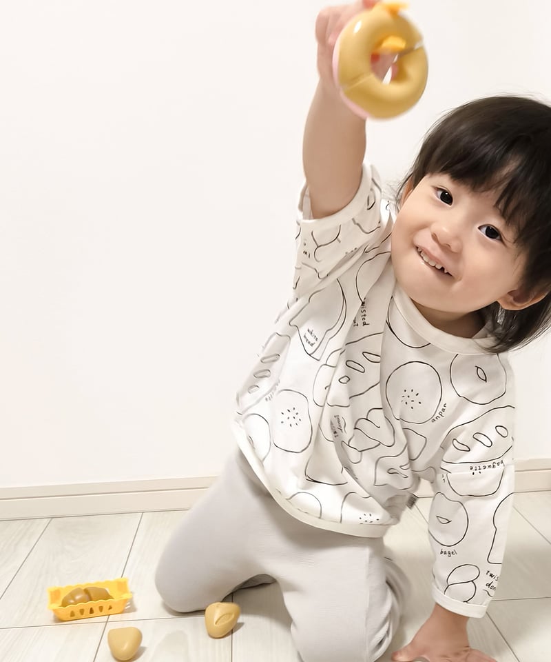 CLOUDY,FINE LATER パン柄7分袖Tシャツ 522-652002 | TAKAR