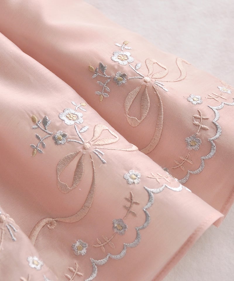 coto cotte 裾刺繍シアーパフワンピ 722-571024 | TAKARAYA ON