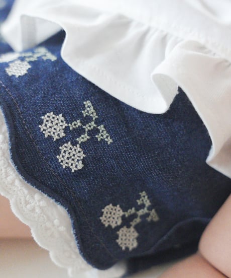 coto cotte　さくらんぼ刺繍デニムパンツ　722-664040  [ 〜140cm ]