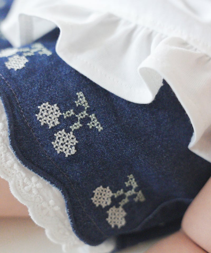 coto cotte さくらんぼ刺繍デニムパンツ 722-664040 [ 〜140cm ]