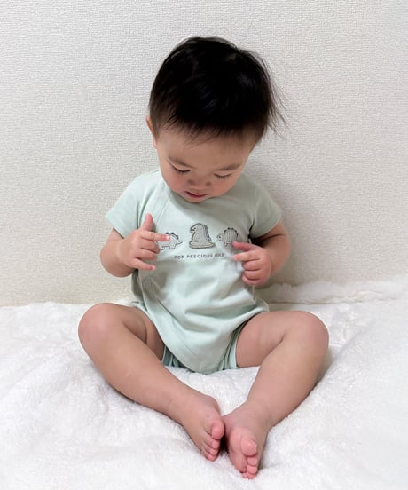 mocmof　恐竜アップリケサマーロンパース　622-660088