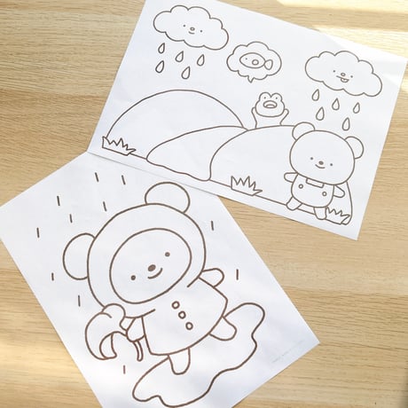 紙版📮┊あめふりくまのこ素材