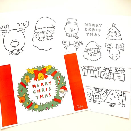 データ版┊べジパンズのクリスマスぬりえ