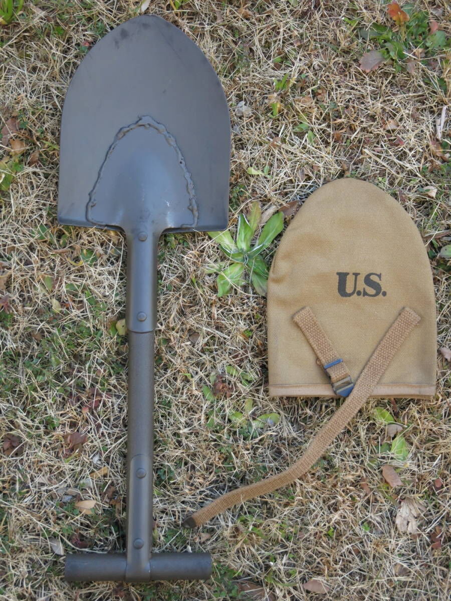 WW2 米軍M1910スコップ ショベル＆カバー(カーキ色）セット 陸軍