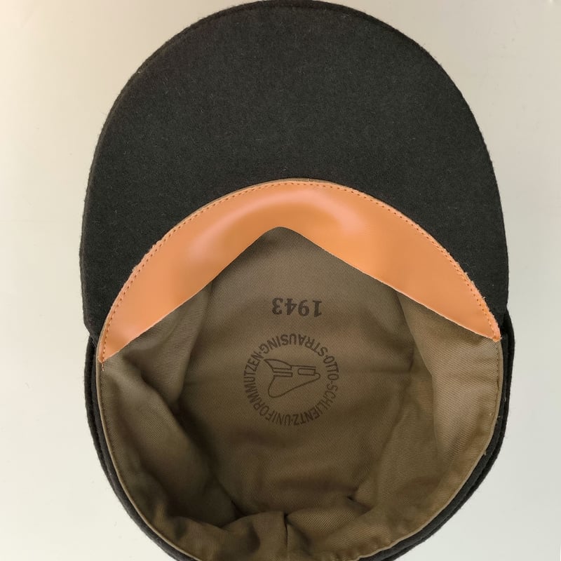 WW2 ナチスドイツ軍 将校用 M43 規格帽 黒 ウール製 PANZER パンツァー