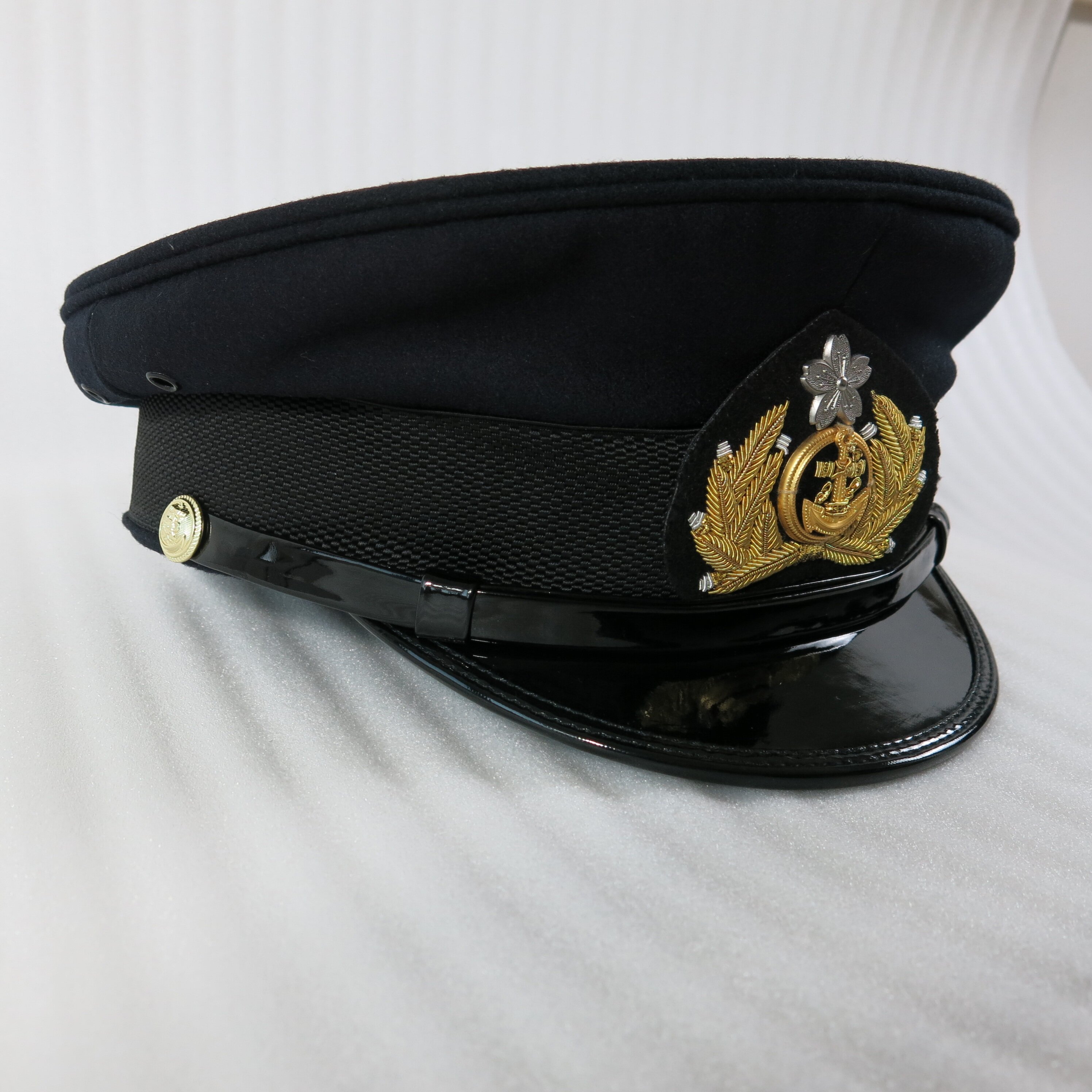 WW2 大日本帝国海軍 士官軍帽 精密複製 IJN 制帽 士官帽 前章付