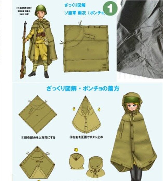 ソ連軍 ポンチョ ⑮ ソ連軍 雨衣 ポンチョ パラトカ WW2代用 簡易テント 実物 スナイパー