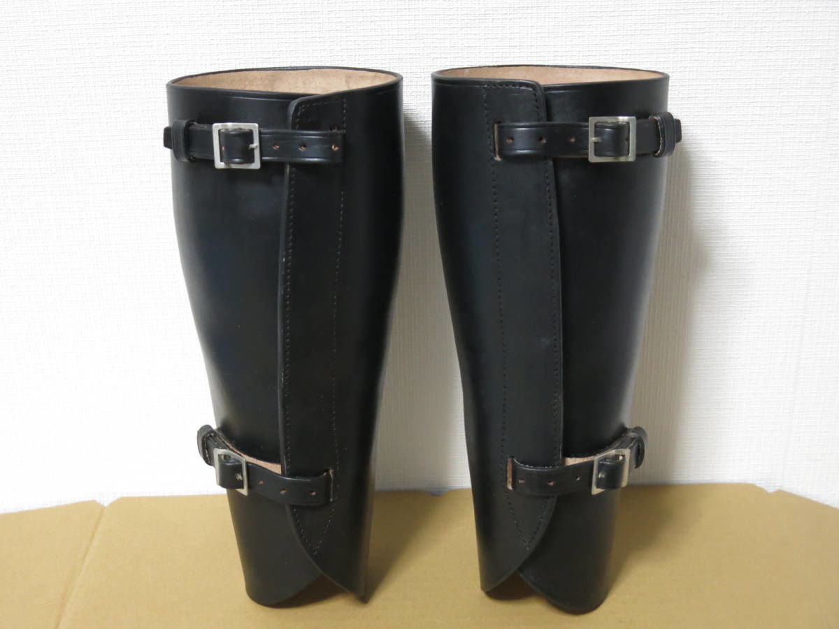 日本海軍 二本締め 革脚絆 牛革製 黒色 精密複製 | MilitaryX's STORE