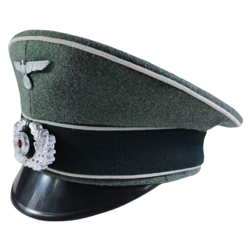 WW2 ナチスドイツ軍 陸軍 国防軍 歩兵 将校制帽 精密複製 帽章・耳釦付