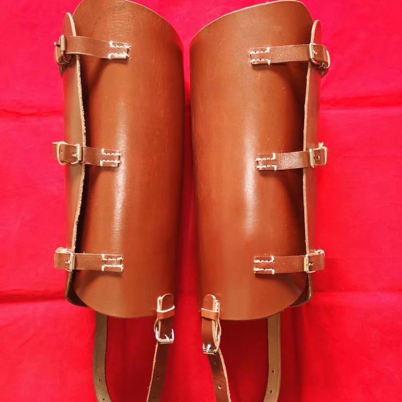 日本陸軍　将校准士官　革脚絆　実物　革硬化無し 日本陸軍 下士官用 官給 革脚絆 三本締め 複製品 | MilitaryX's