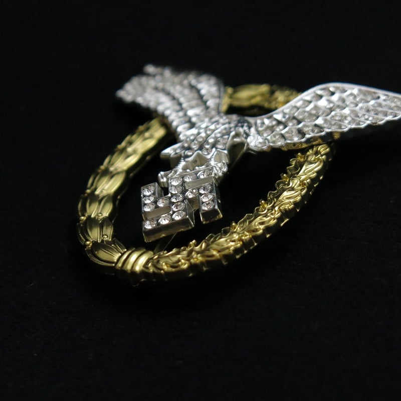 ナチスドイツ軍 ダイヤモンド入りパイロット偵察員章 プレス製 やや