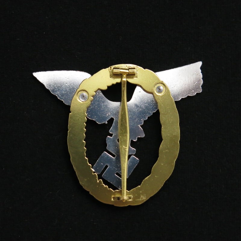 ナチスドイツ軍 ダイヤモンド入りパイロット偵察員章 プレス製 やや