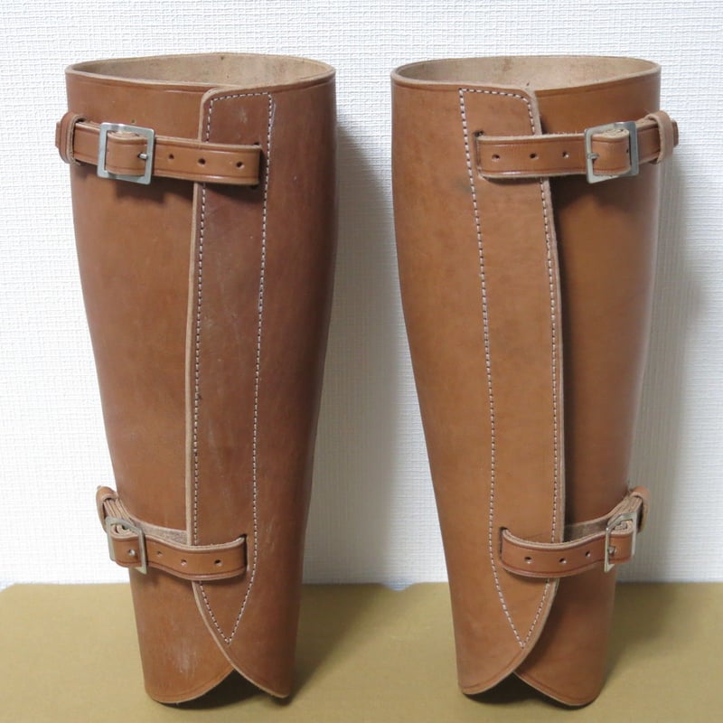 日本陸軍 二本締め 革脚絆 牛革製 茶色 精密複製 | MilitaryX's